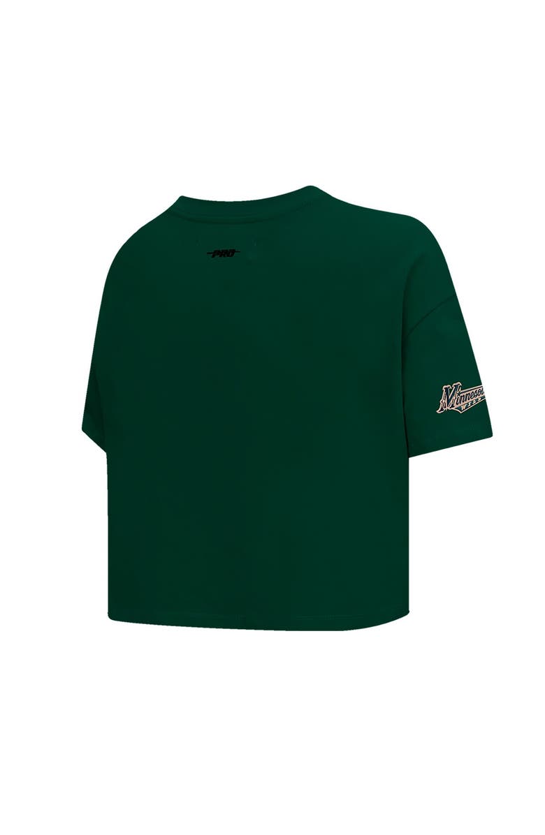 PRO STANDARD Women's Pro Standard Green Minnesota Wild Boxy Script Tail Cropped T-Shirt, Alternate, color, Green