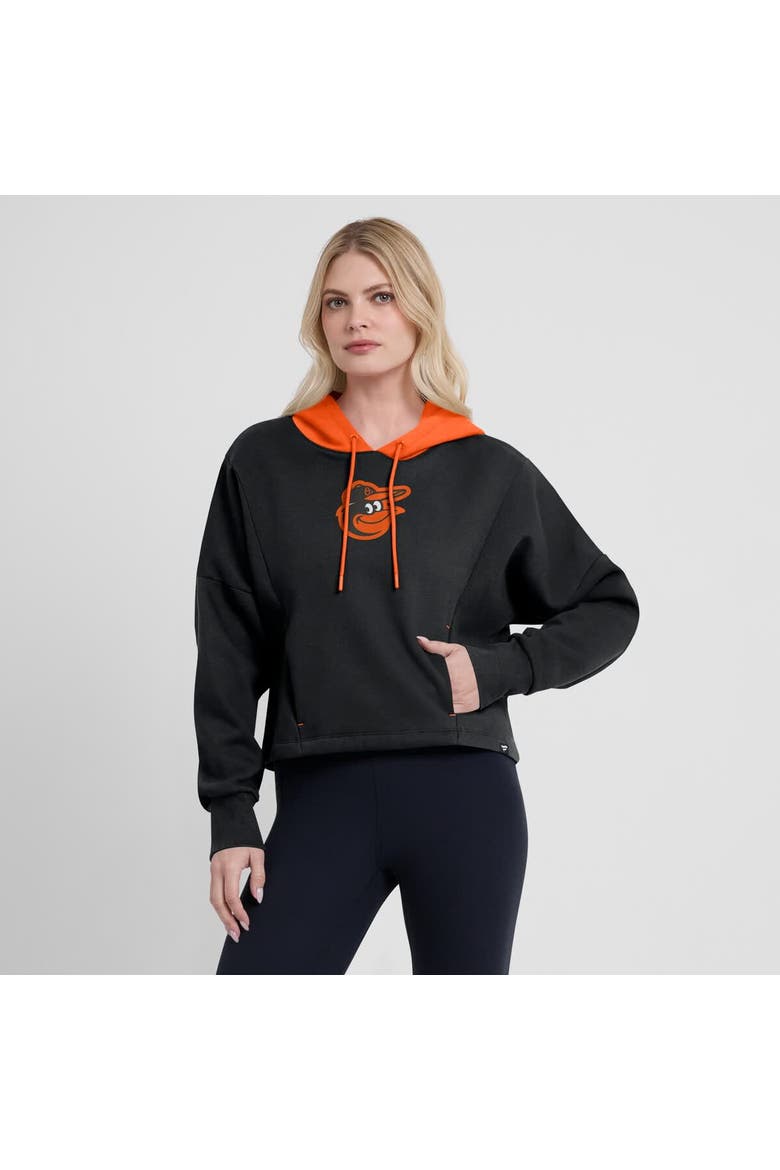 Women's Fanatics Black Baltimore Orioles Oversized Legacy Favorite Spectator Pullover Hoodie, Alternate, color, Black