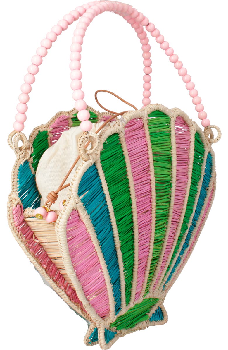 MERCEDES SALAZAR Shell Raffia Handbag, Alternate, color,