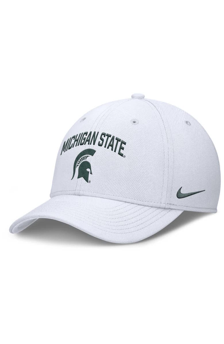 Nike Men's Nike White Michigan State Spartans 2025 On-Field Rise Performance Flex Hat, Main, color, 