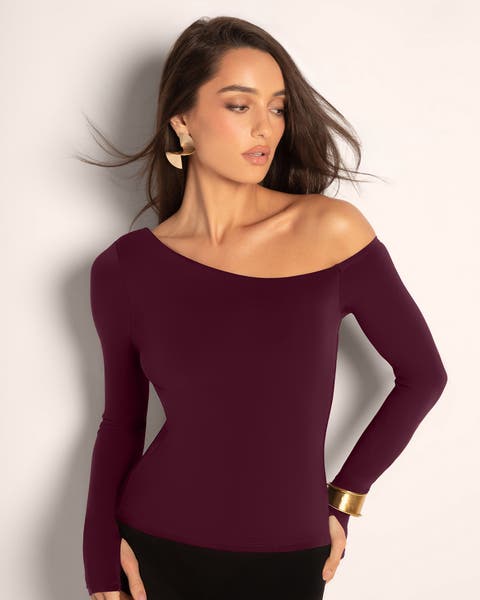 Mega Sculpting One-Shoulder Long Sleeve Top