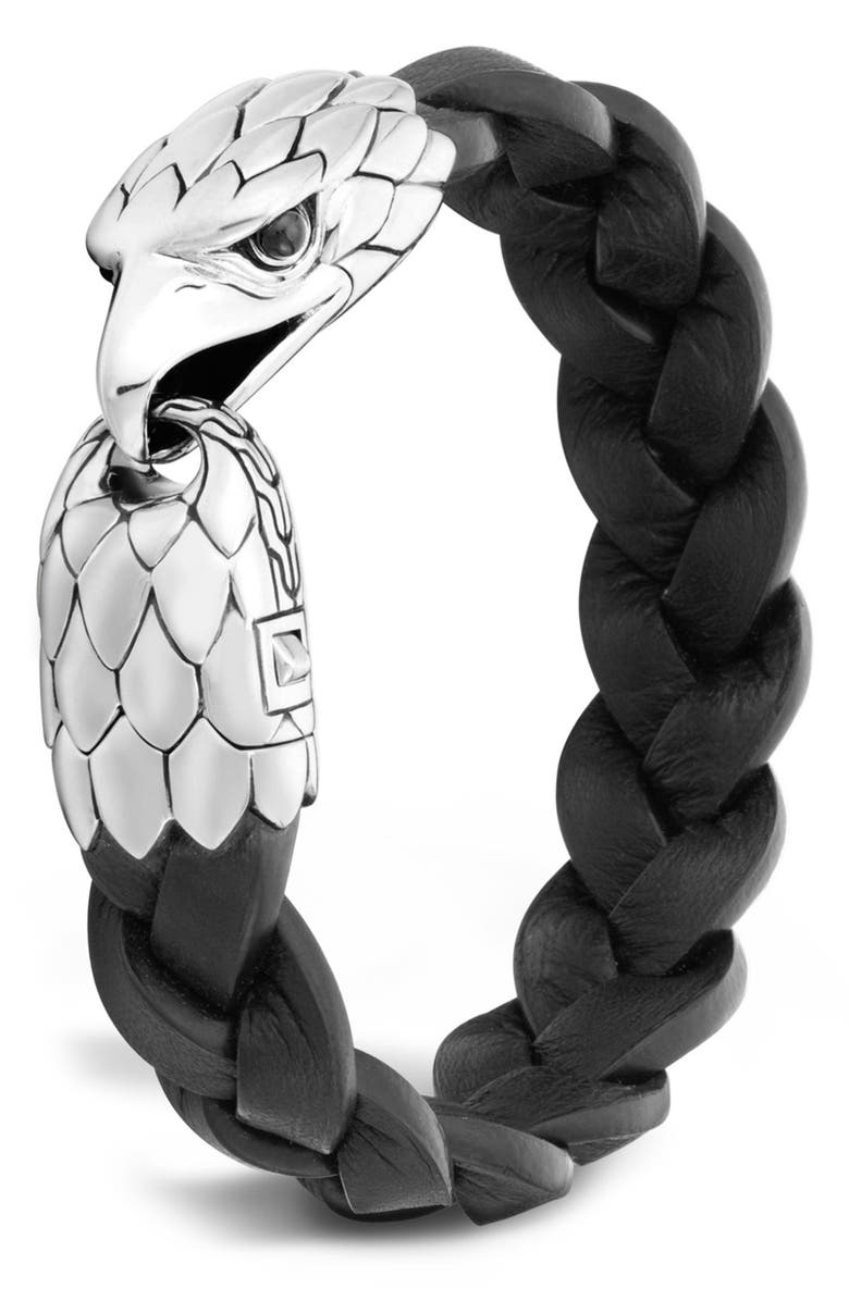 John Hardy Icon Flat Bracelet, Dark Silver, 11mm, Main, color,