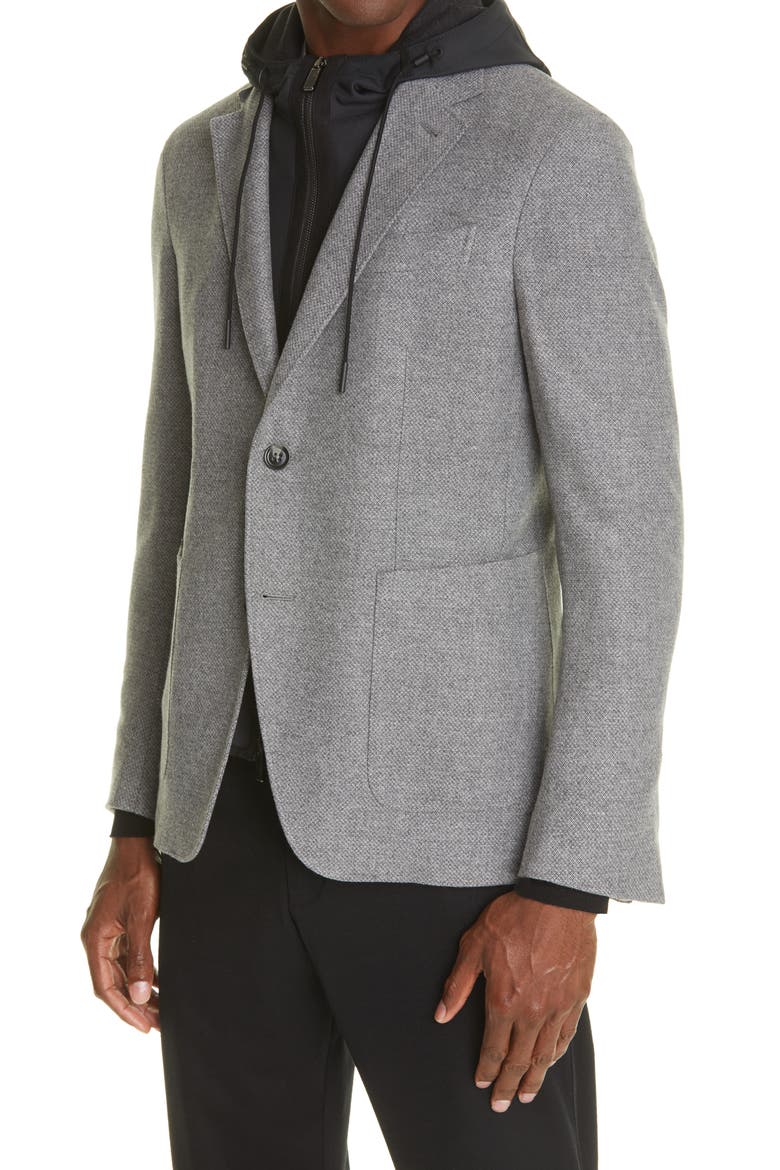 Trofeo Removable Dickey Wool & Cashmere Blazer, Alternate, color, GREY