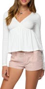 EDIKTED Kenzie Long Sleeve Babydoll Top