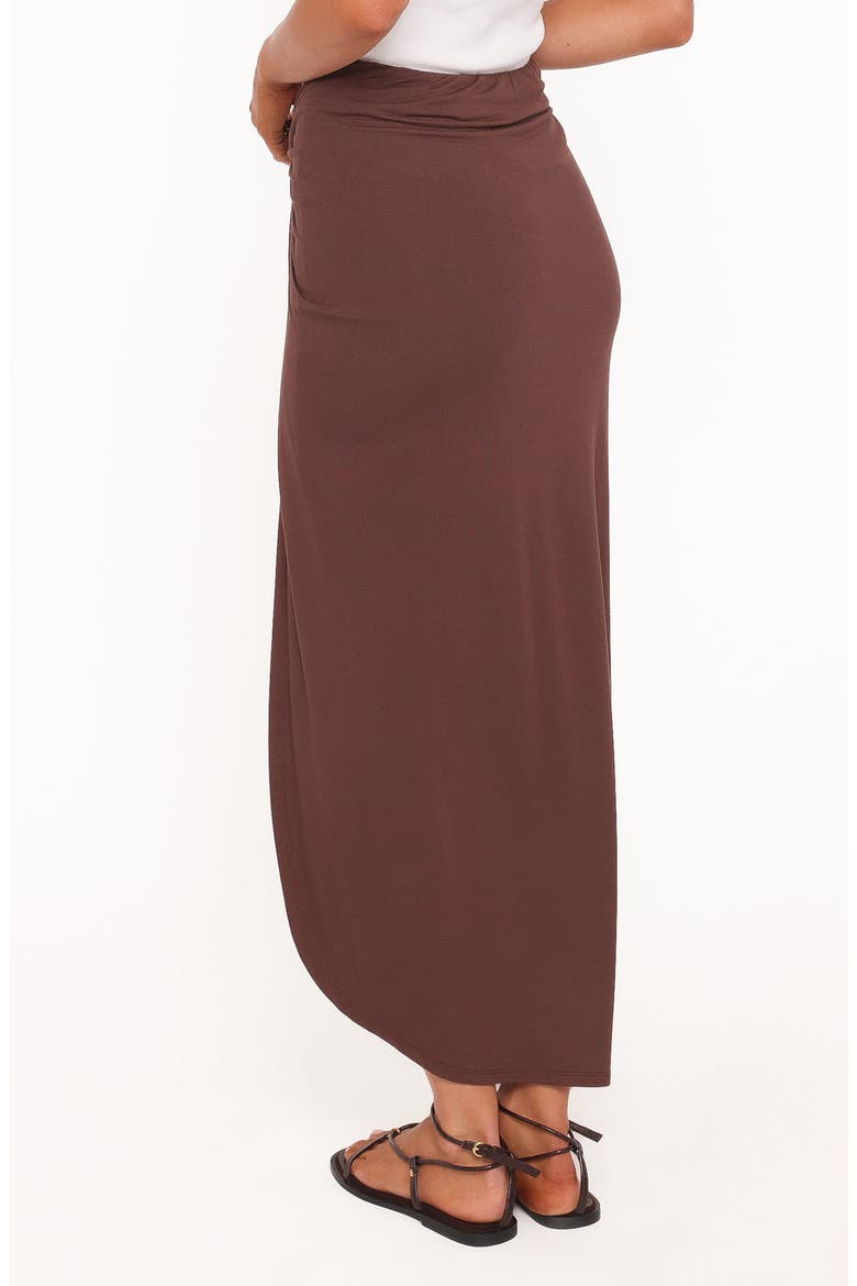 Cassandra Sarong Midi Skirt, Alternate, color, DARK BROWN