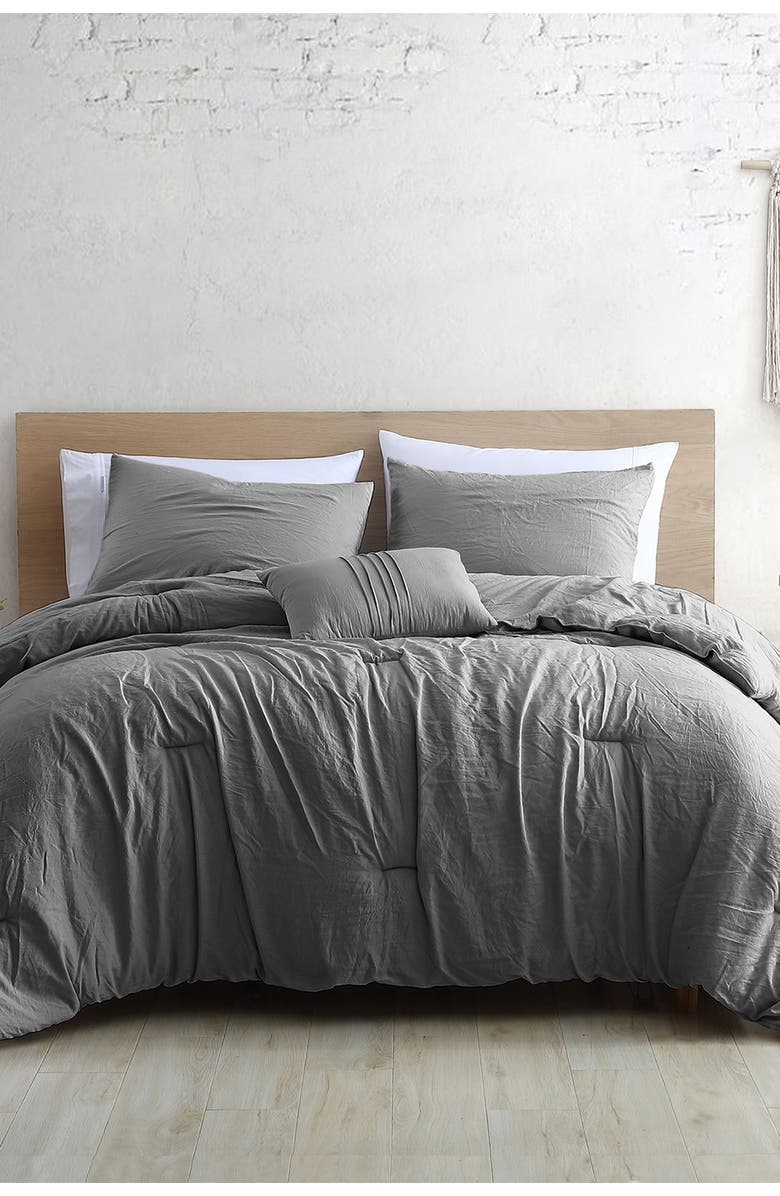 Modern Threads 4-Piece Garment-Washed Comforter Set - Beck Dark Rose - Queen, Alternate, color, 