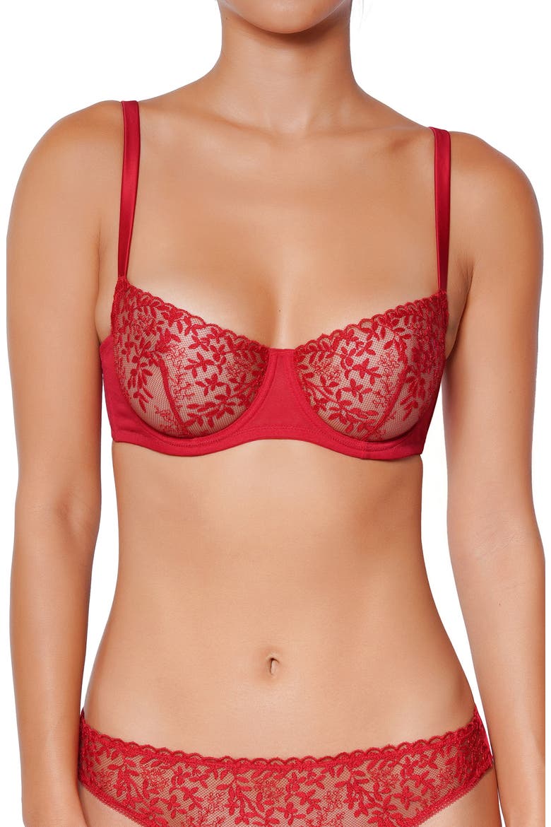 Eglantine Lace Underwire Bra, Main, color, RED