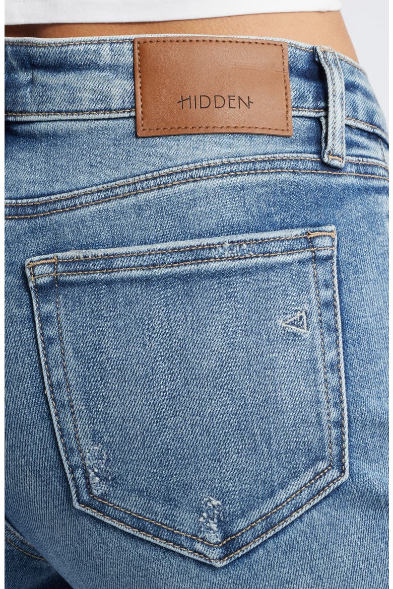 Ripped Straight Leg Jeans, Alternate, color, DARK WASH