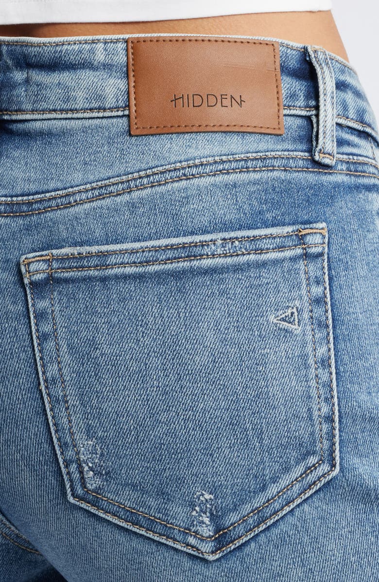 HIDDEN JEANS Ripped Straight Leg Jeans, Alternate, color, Dark Wash