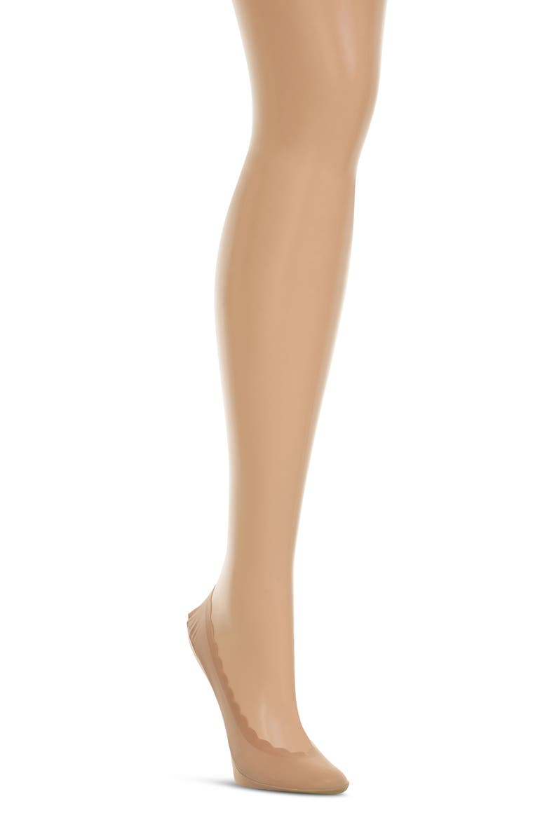 5-Pack Scalloped Laser Cut Liner Socks, Alternate, color, LINEN/ NUDE