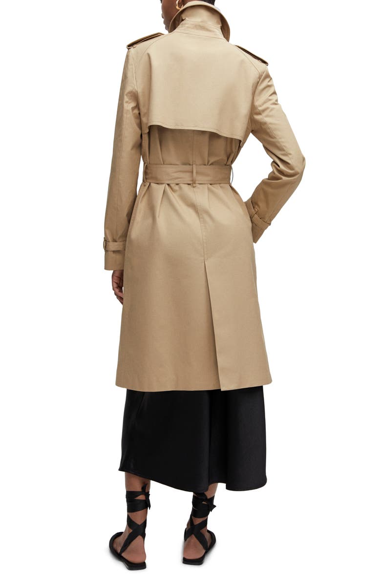 MANGO Classic Double Breasted Water Repellent Cotton Trench Coat, Alternate, color, 