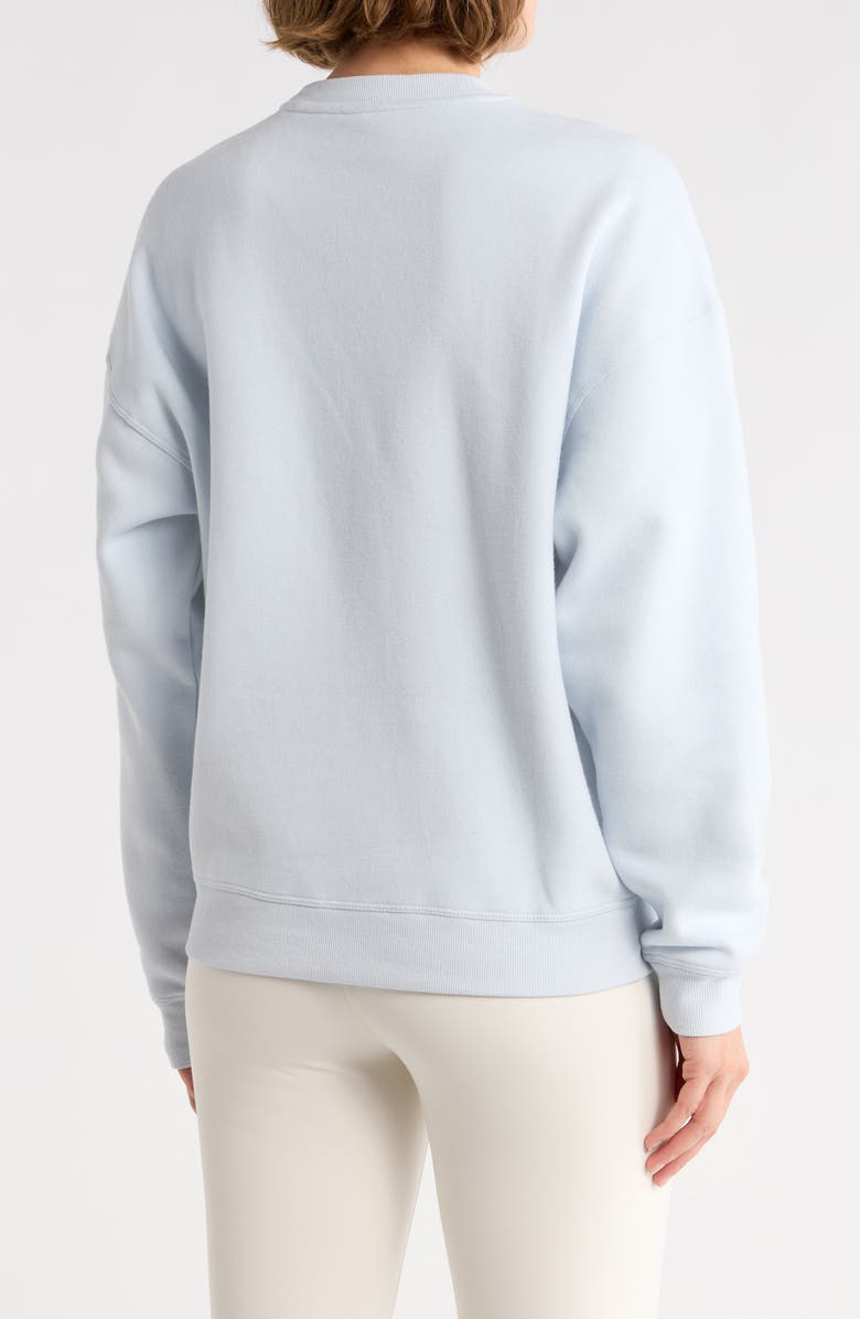 CALVIN KLEIN PERFORMANCE Embroidered Logo Crossover Hem Sweatshirt, Alternate, color, Plein Air