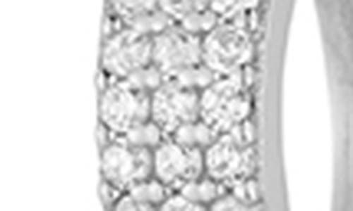 Glaze Jewelry Rhodium Plated Cz Chain Huggie Earrings In Metallic