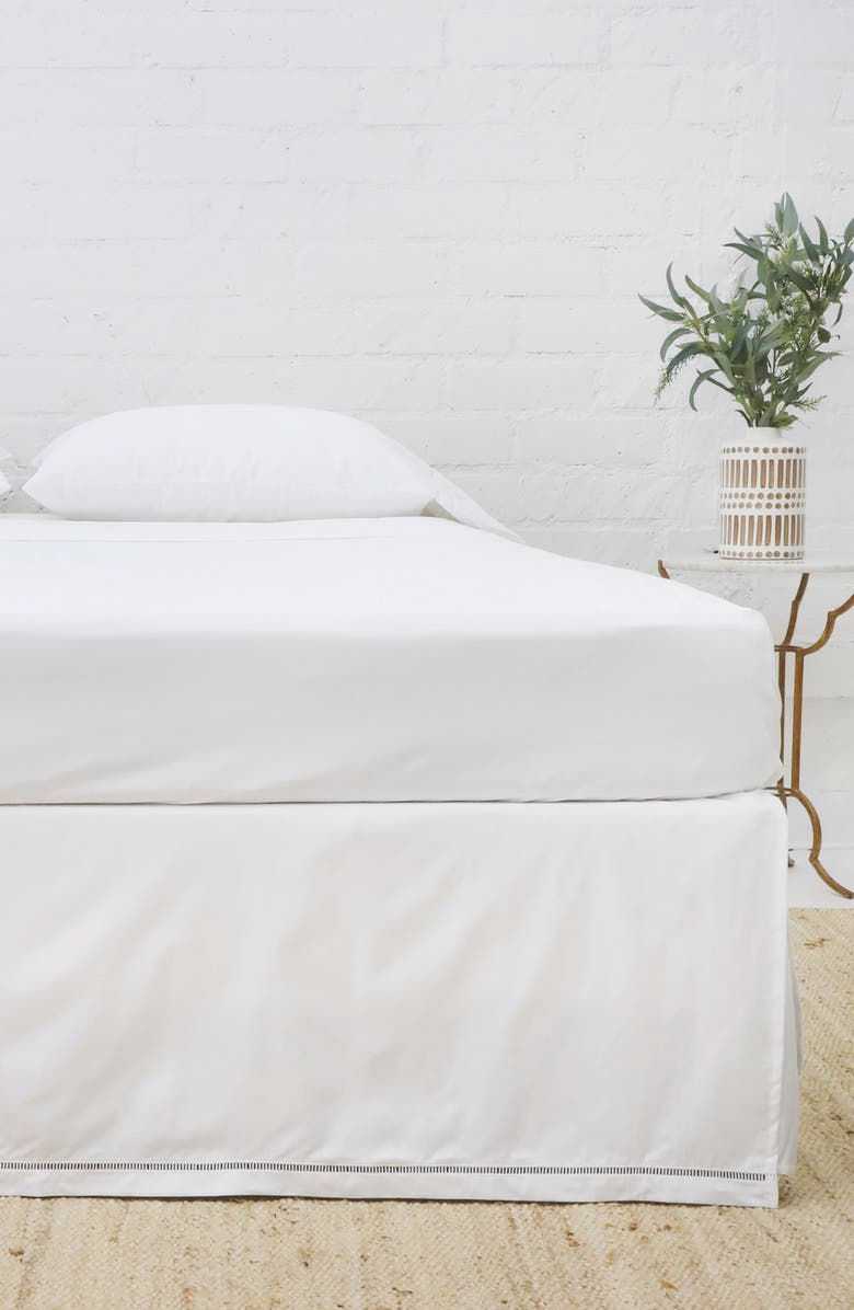 Pom Pom at Home Como Ladder Stitch Bedskirt, Alternate, color, White