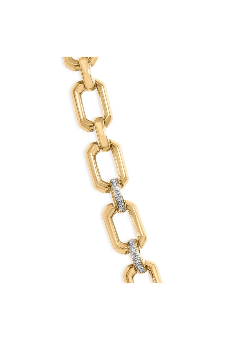 Gold Vermeil .925 Sterling Silver 1/4 Cttw Diamond Bold Octagonal Link Necklace, Alternate, color, Silver