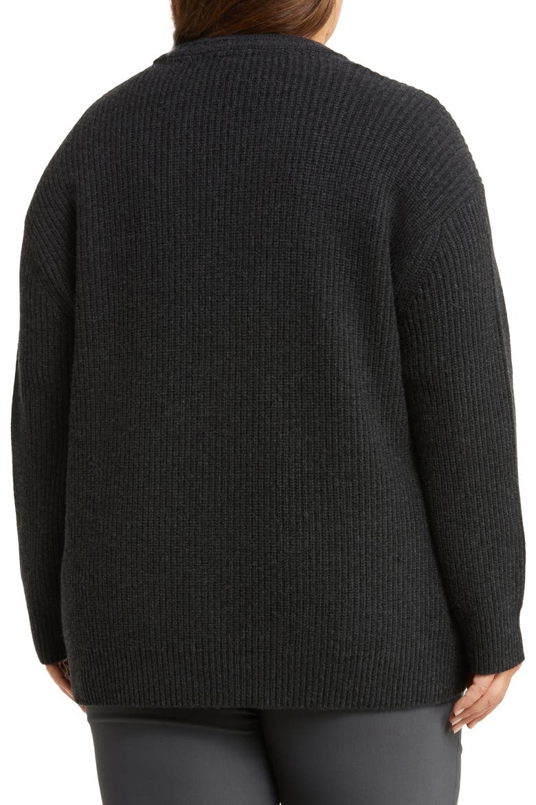 Oversize Wool & Cashmere Cardigan, Alternate, color, HEATHER CHARCOAL