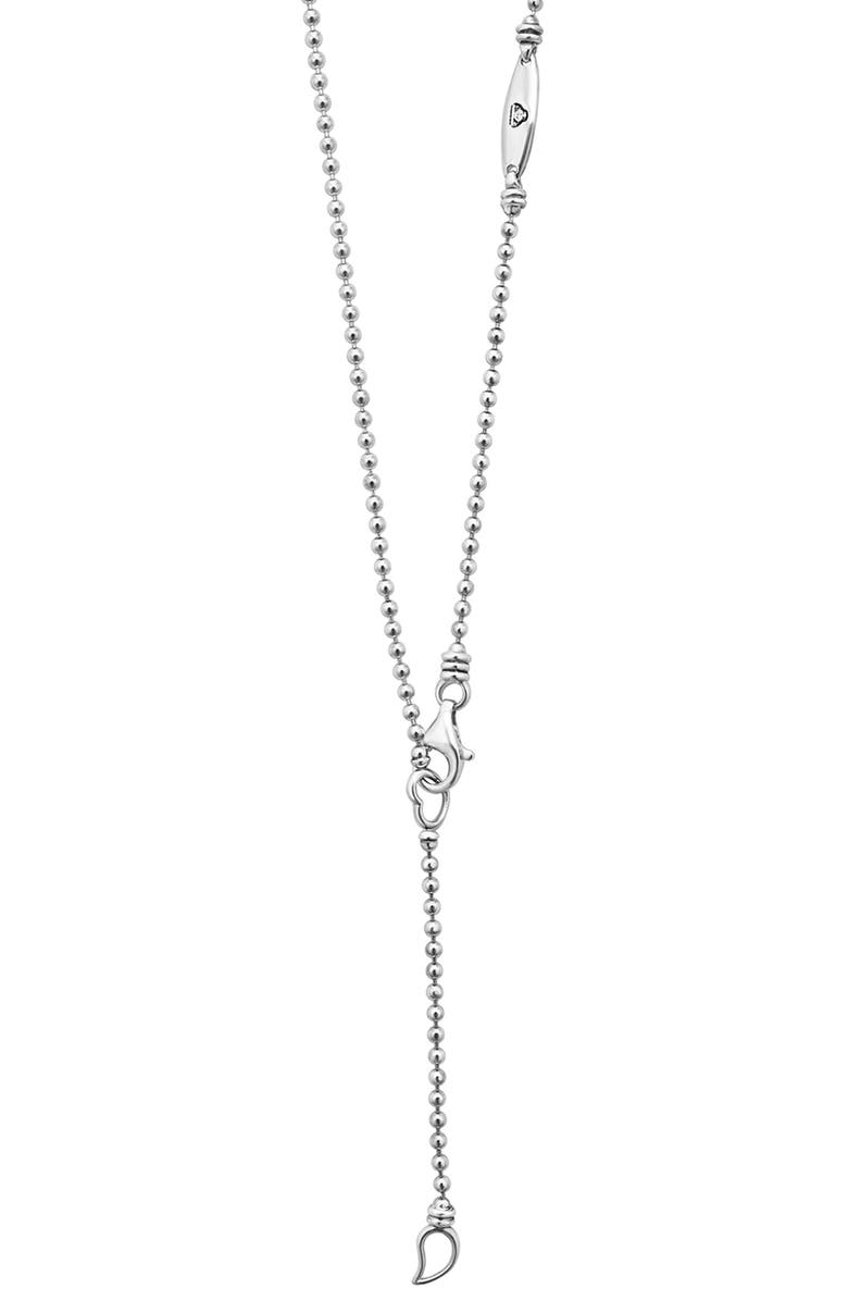 LAGOS Caviar Spark Diamond Wave Pendant Necklace, Alternate, color, Silver