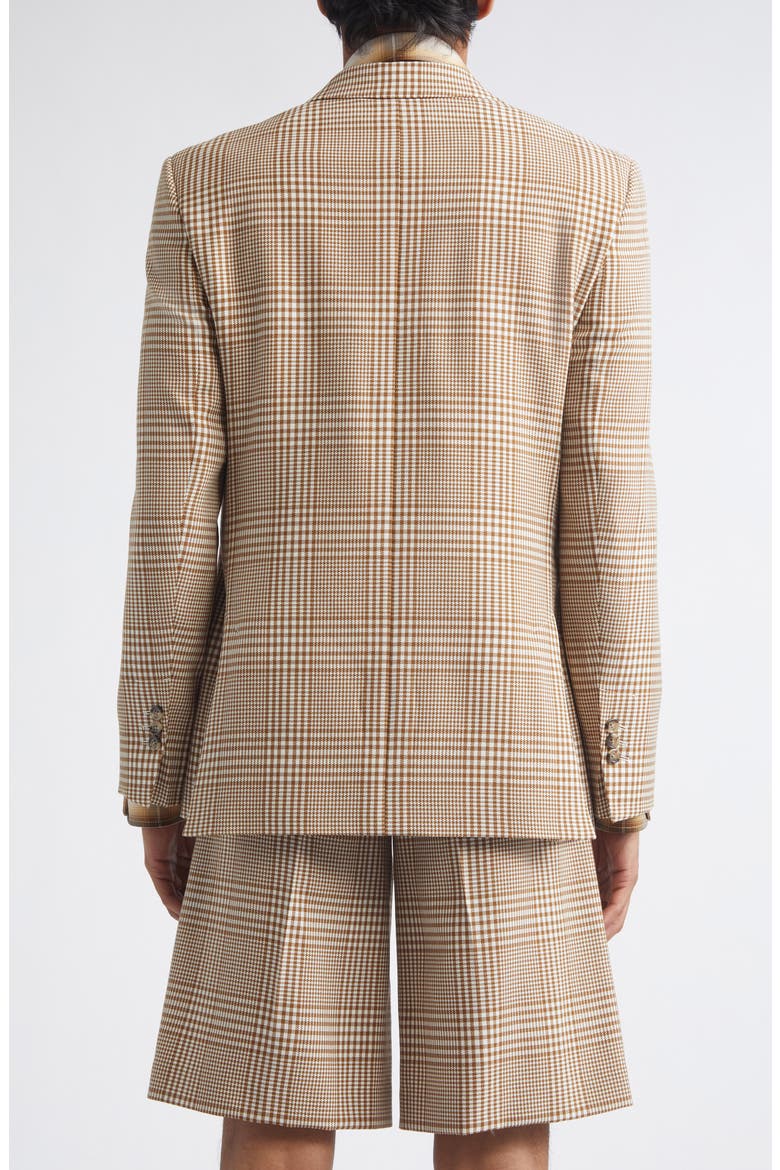 Prince of Wales Plaid Virgin Wool Twill Jacket, Alternate, color, CARAMEL/ BLANC CREME