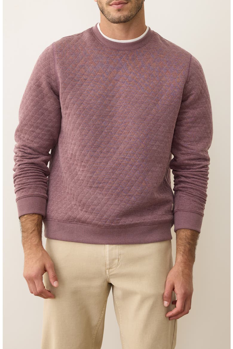 Corbet Quilted Crewneck Sweatshirt, Main, color, PLUM STEEL