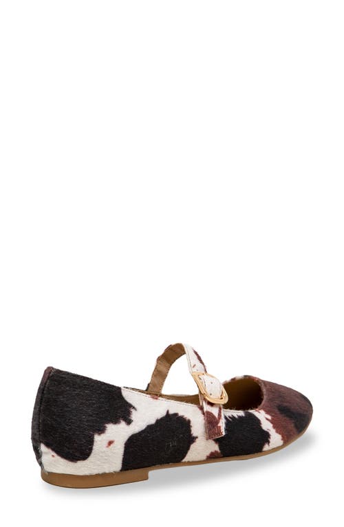 Chase & Chloe Chase And Chloe Meli Faux Fur Mary Jane Flat In Brown