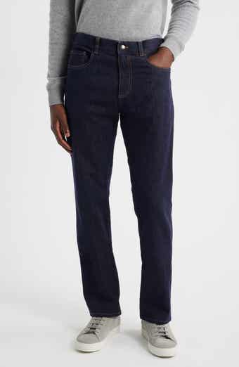 Regular Fit Stretch Cotton & Wool Jeans