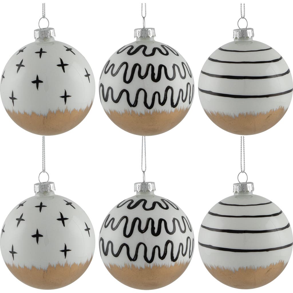 Northlight Abstract Glass Ball Christmas Ornaments In White