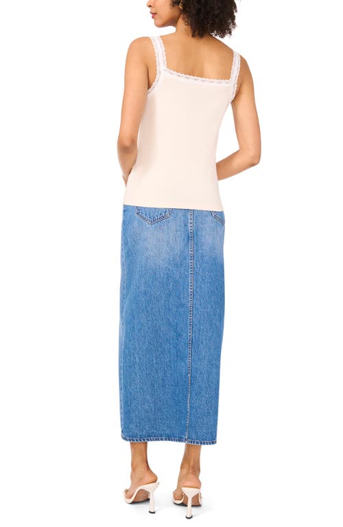 1.state Lace Trim Cotton Jersey Tank In White Swan