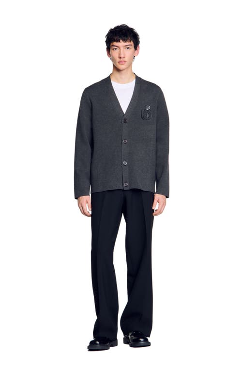 Sandro Cardigan With Snake Detail In Lime