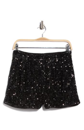 Alice And Olivia Alice + Olivia Conry Sequin Shorts In Black