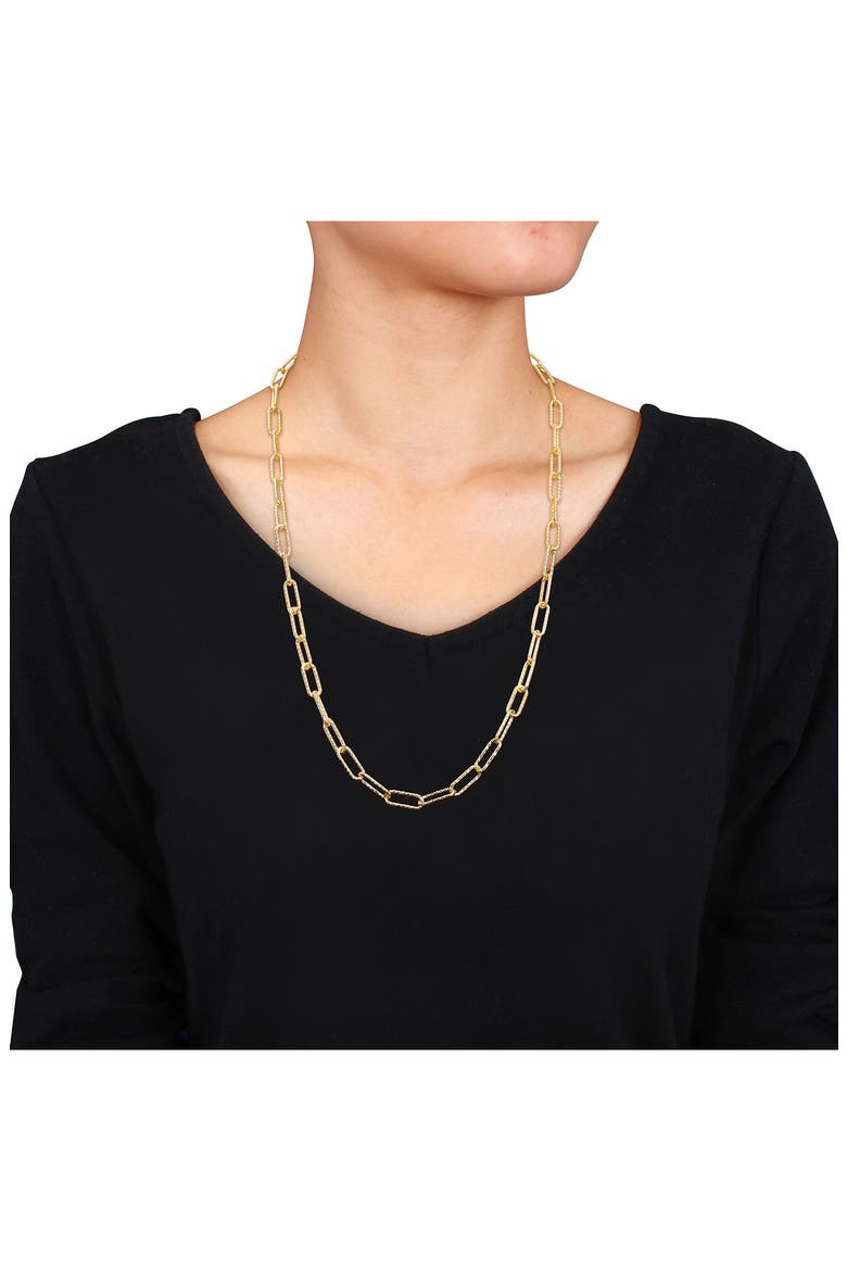 Paper Clip Chain Necklace, Alternate, color, GOLD