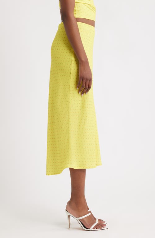 Bella Venice Evelyn Polka Dot Midi Skirt In Yellow