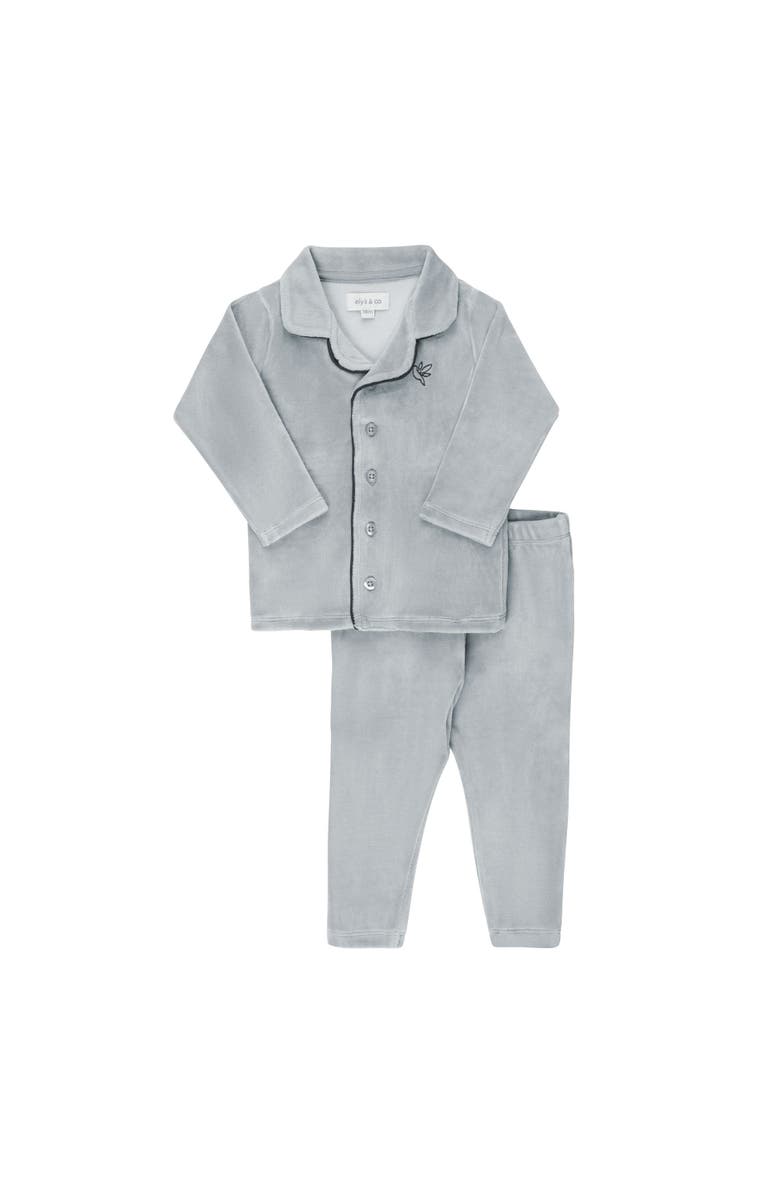 Ely's & Co. Velour Embroidered Bird & Butterfly Collection- Lounge Set, Main, color, Blue