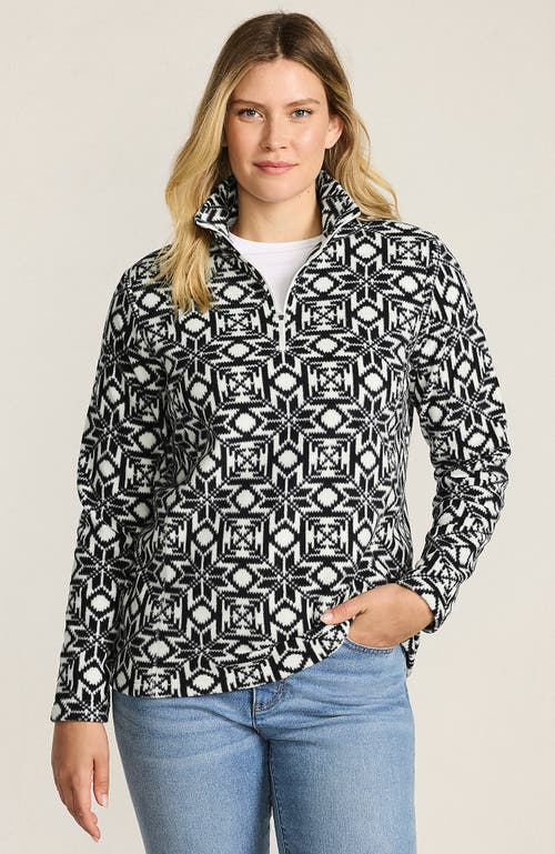 Lands' End Anyweather Fleece Quarter Zip Pullover In Black