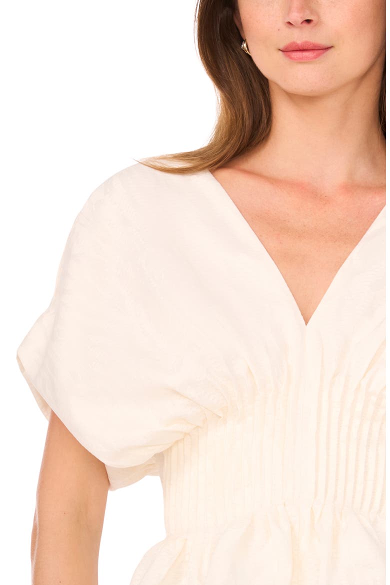 The Halle V-Neck Cinch Waist Peplum Top, Alternate, color, SNOWY LAWN