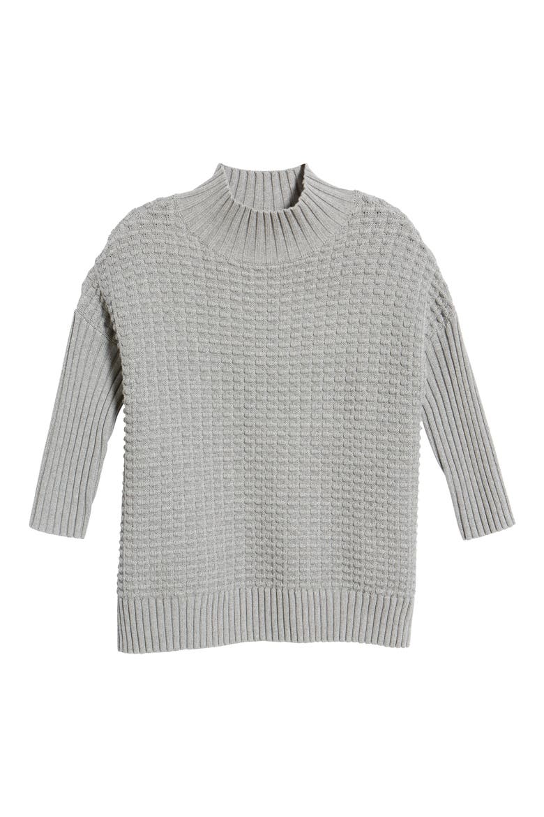 Mozart Popcorn Cotton Sweater, Alternate, color, GREY MELANGE