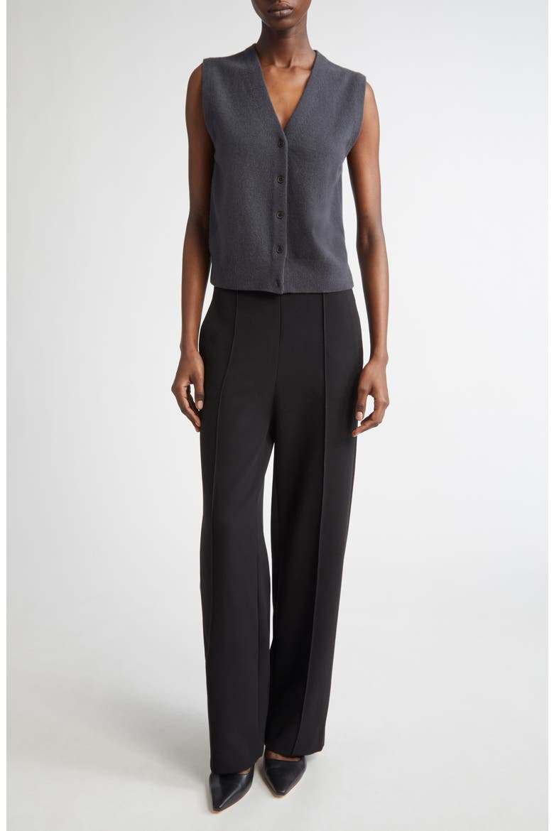 Shrunken Button Wool & Cashmere Blend Vest, Alternate, color, GRAPHITE