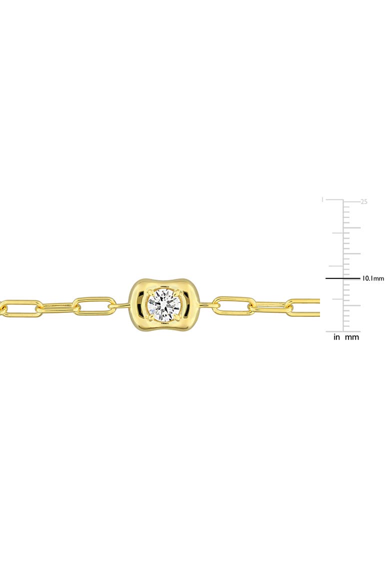 Lab-Grown Diamond Puffed Paperclip Chain Bracelet, Alternate, color, Yellow-Plated