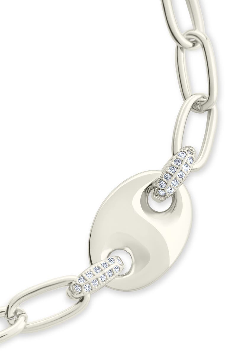 Sterling Forever Bliss Anchor Chain Bracelet, Alternate, color, 