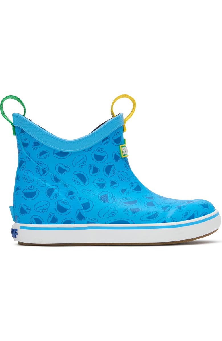 XTRATUF Kids' Sesame Street<sup>®</sup> Ankle Deck Waterproof Boot, Alternate, color, Cookie Monster Blue