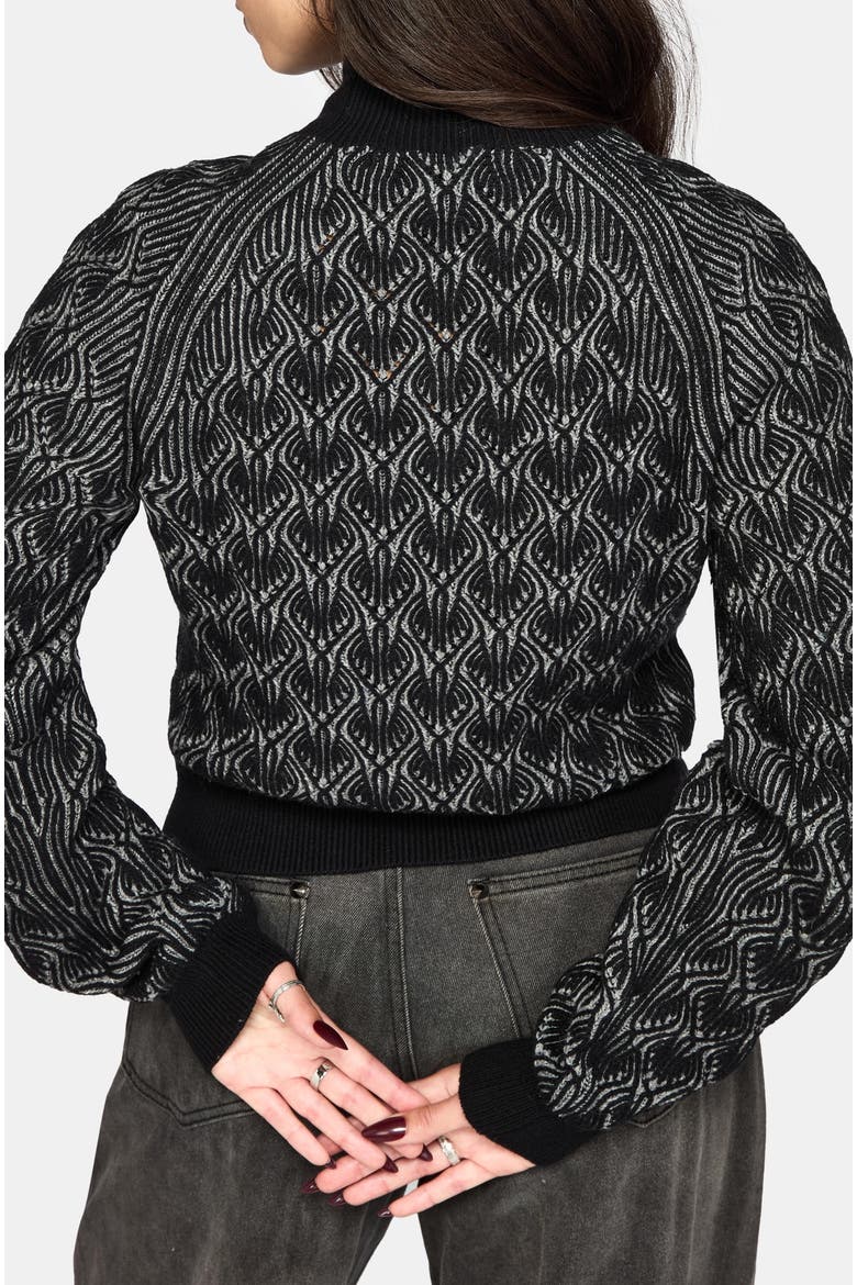 Edna Cotton Ribbed Funnel Neck Jumper, Alternate, color, Black