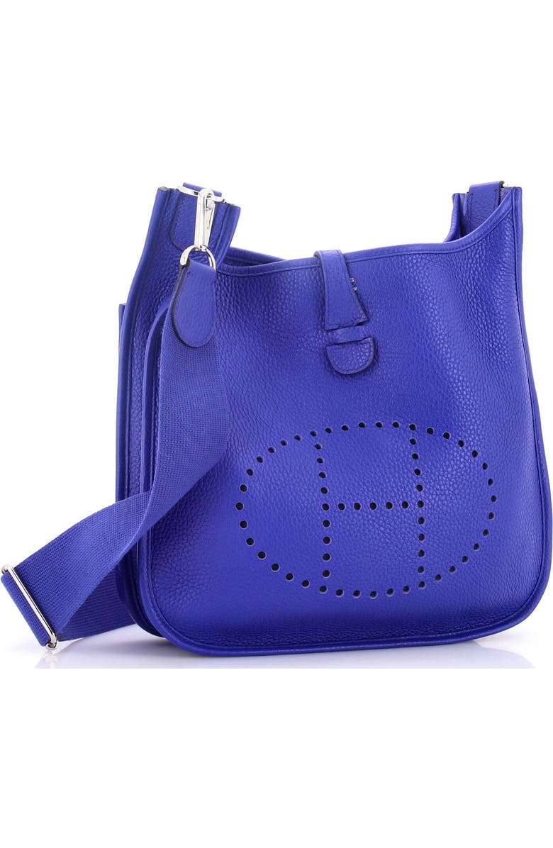 Pre-Owned Hermes Evelyne Bag Gen III Clemence PM, Alternate, color, Bleu Electrique