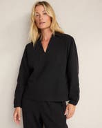 Haven Well Within Textured Cotton Gauze Collared Top