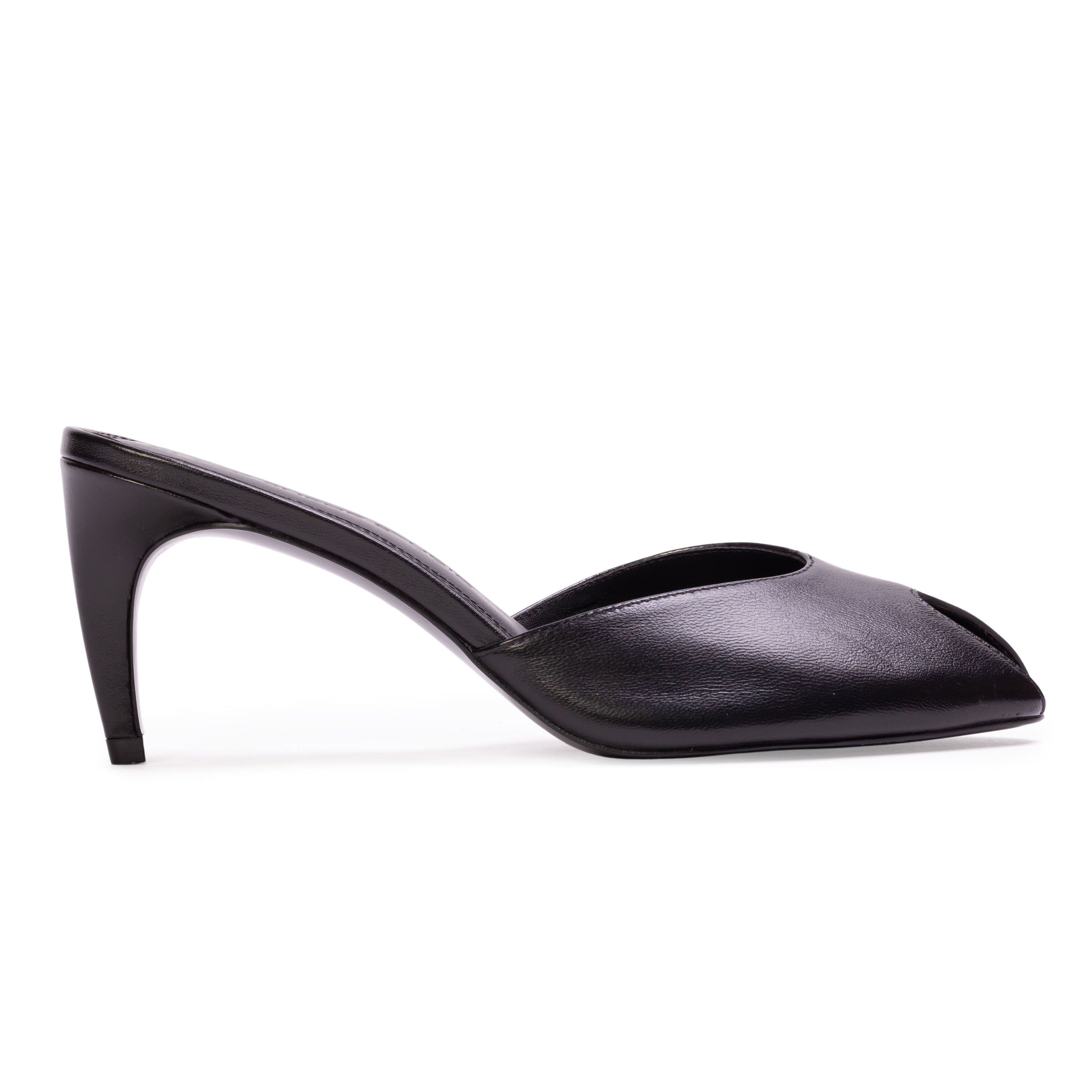 BLACK SUEDE STUDIO Dovie 70 Leather Mule, Main, color, Black Leather