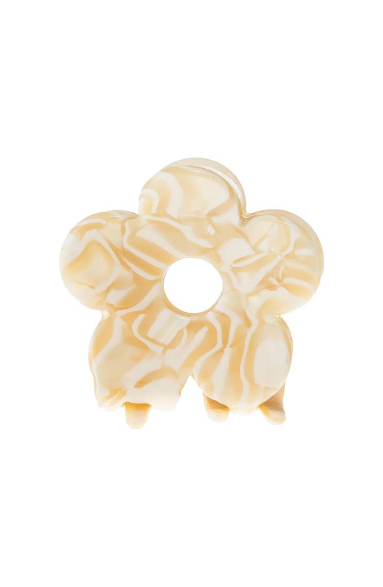 BY ADINA EDEN Small Flower Hair Claw Clip, Main, color, Beige