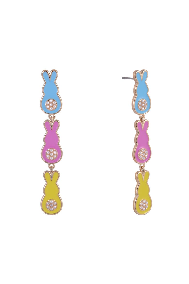 Linear Easter Bunny Earrings, Main, color, PInk