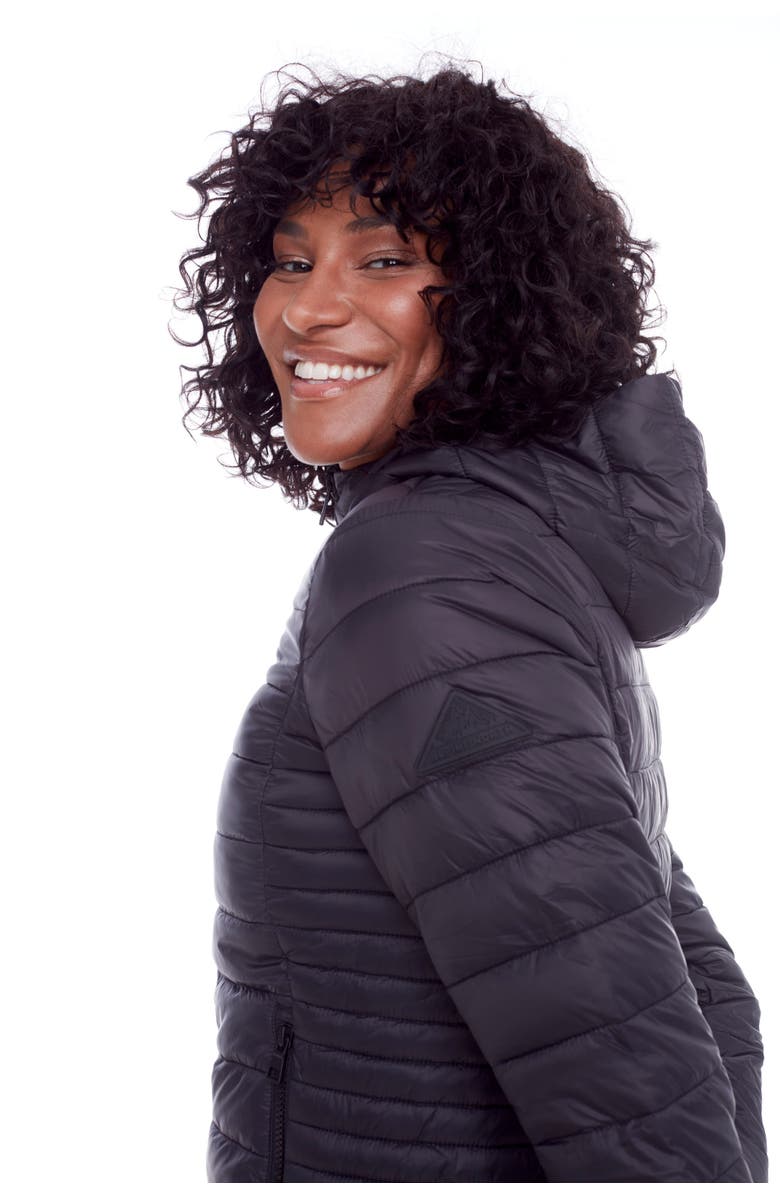 Alpine North YOHO LADIES - Vegan Down Lightweight Packable Puffer Jacket & Bag, Alternate, color, Black