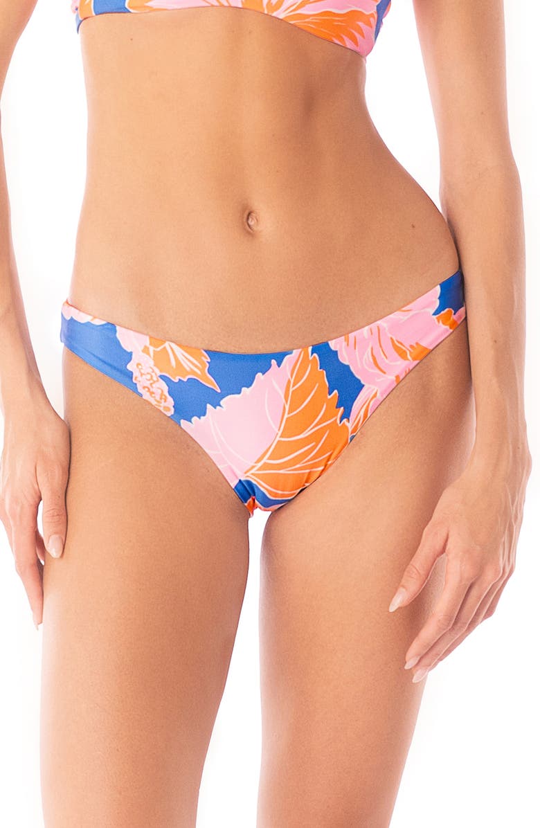 Maaji Magnolia Mirage Flirt Reversible Bikini Bottoms, Main, color, Bright Blue