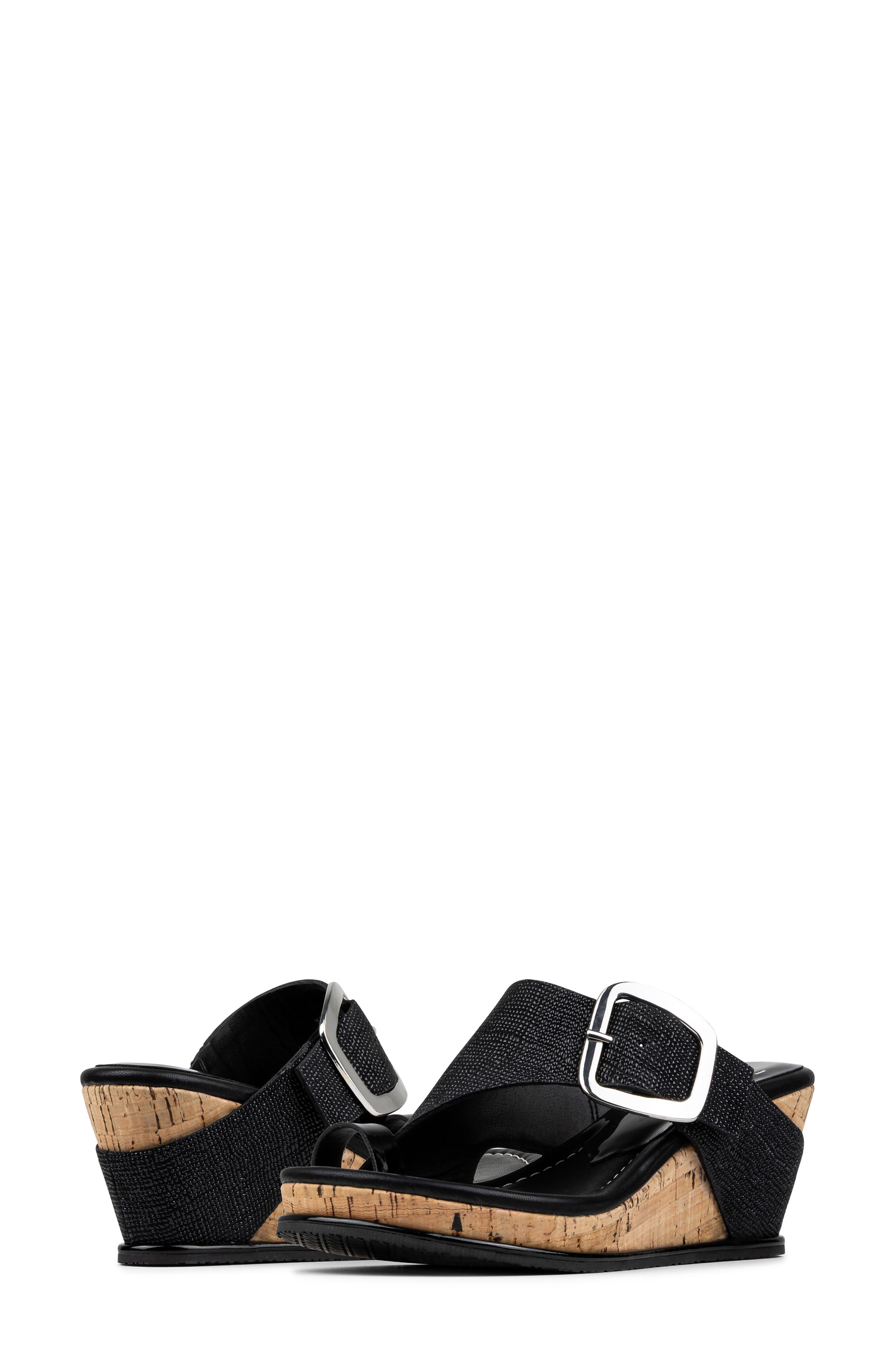 Donald Pliner Gyer Buckle Sandal, Alternate, color, Black
