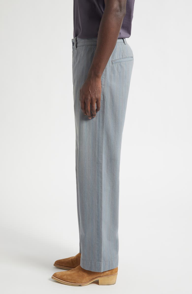 Double RL Maitland Stripe Flat Front Cotton & Linen Chinos, Alternate, color, Faded Navy Stripe