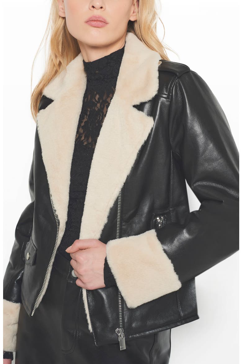 Sydney Recycled Leather Jacket, Alternate, color, Black